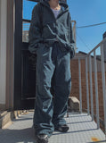 Detro denim wide track pants