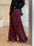 Chop-pit pin-tuck balloon wide banding pants