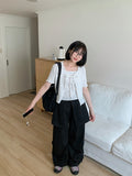 Natsume Embossed Flower Sleeveless Short Sleeve Cardigan Set