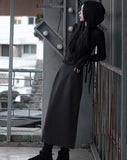 Long slim wool skirt