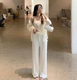 Vacation Summer Strap Sleeveless Loose Fit Shirt Set