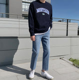 Deep regular denim pants