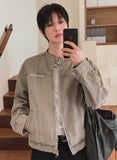 Fade Vintage Denim Biker Jacket