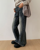 [MADE] Ruhe Incision Surgical Pocket Denim Washing Semi-Bootcut Long Pants