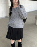 [Plan] Dottie Off-Shoulder Ribbon Cable Knit