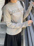 Bilket Dot Frill Layered Long Sleeve Tee