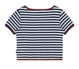 SQUARE NECK STRIPE CARDIGAN