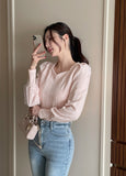 Spring Ersa Heart Neck Ribbed T-Shirt