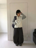 Shudlow Brushed Cut Banding Wide Balloon Pants