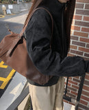 Sea Eyelet Leather Shoulder Bag