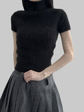 wool 40%) Elba wool pleats skirt