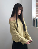 Tempu Star Studded Sleeve Shirred Off-Shoulder Sweatshirt