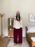 Away Wool Vintage Nordic Jacquard Knit Cardigan