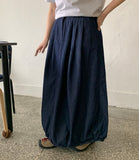 Yeco Banding Balloon Denim Long Skirt