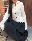Puan High-Neck Button Knit Cardigan
