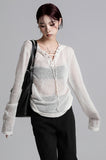 Hooded Eyelet Knitwear