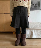 Kalon Peach Fuzz Cutting Midi Skirt