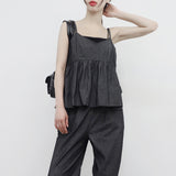 Breo denim sleeveless + denim pants set