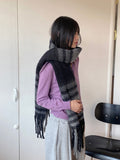 Fran Winter Thick Long Checkered Muffler