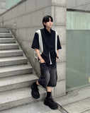 Black cargo denim trousers