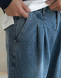 Mate Pintuck Wide Denim Pants