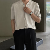 Russo Linen Collar Short Sleeve Cardigan