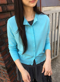 Unin Basic Color Round Neck Cardigan
