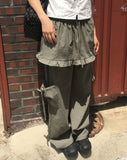 Karen Frill Cargo Layered Skirt Pants