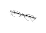 Geek Chic Cubic Silver Frame Round Glasses
