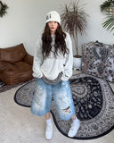 Loaded Layered Damage Knit