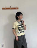 Kechu Printing Color Matching Ringer Short Sleeve T