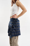 Tartan check frill wrap skirt