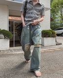 Kuda Damaged Wide Denim Pants