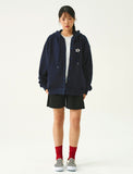 Flower Dot Embroidery Snap Hood Jacket