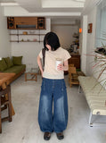 Myaho side snap balloon denim pants