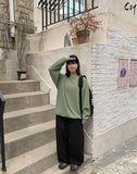[unisex] Hakkui round over knit sweatshirt