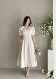 Meloning Frill Puff Long One Piece