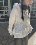 Hwami Loose fit Knit Zip-up Hoodie