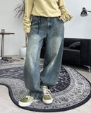 Hail Back Pocket Washed Denim Pants