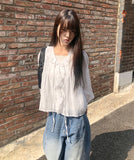 Leuken Pintuck Frill Blouse