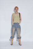 linen combi western boots