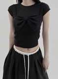 Keeper cap sleeve cropped T-shirt