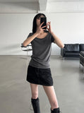 Button Accent Slim Tee