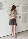Dinet High-Waist Pintuck Shorts Slacks (Belt Set)