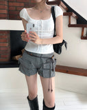 Roen Punching Flower Puff Short Sleeve