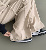 Hem Snap Folding Balloon Wide Banding Pants