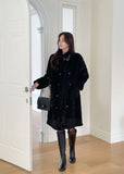 Betia High Neck Boucle Mustang Double Long Coat