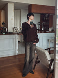 Caron shoulder button knit