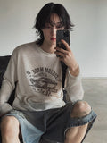 Racing graphic summer see-through knitwear