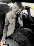 Metal Khaki Hood COSYHARU Banding Padding Vest